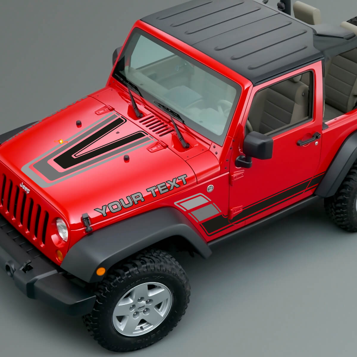 Kit de décalcomanies vinyles vintage rayures capot et côtés pour Jeep Renegade CJ5 CJ7