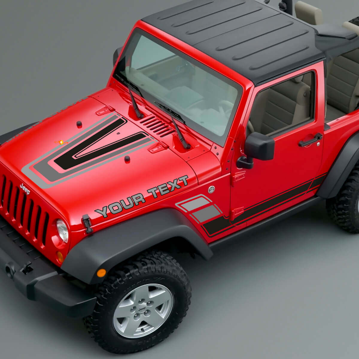 Kit de décalcomanies vinyles vintage rayures capot et côtés pour Jeep Renegade CJ5 CJ7