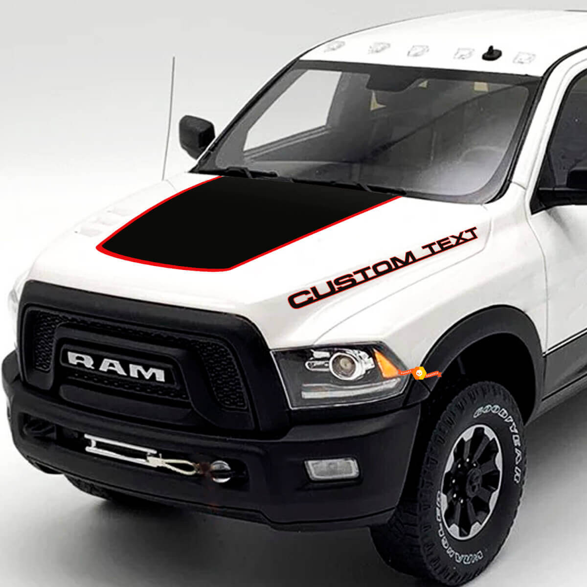 Jeu de décalcomanies vinyles personnalisées et noircie pour capot pour Dodge Ram 2500 Power Wagon