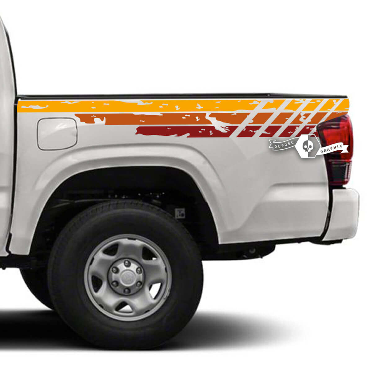 Autocollants Vinyle à Bandes Latérales Vintage Vieillies pour Toyota Tacoma