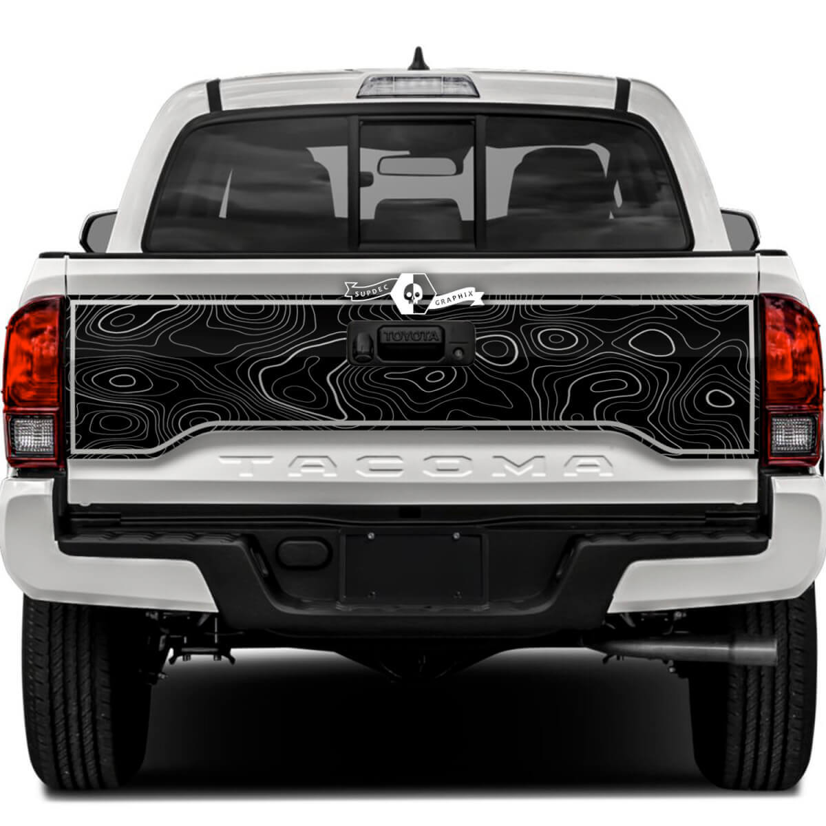 Toyota Tacoma SR5 Hayon Carte topographique Topo Vinyl Decals Autocollant graphique
