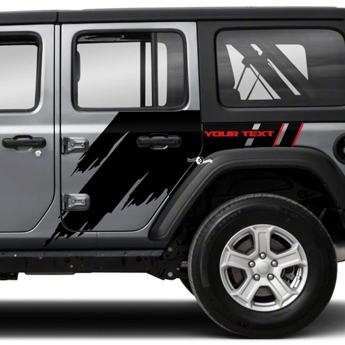 Paire Jeep Wrangler Unlimited Splash Doors Side Mud 2 Couleurs Autocollant Graphique Autocollant JK 4 Portes

