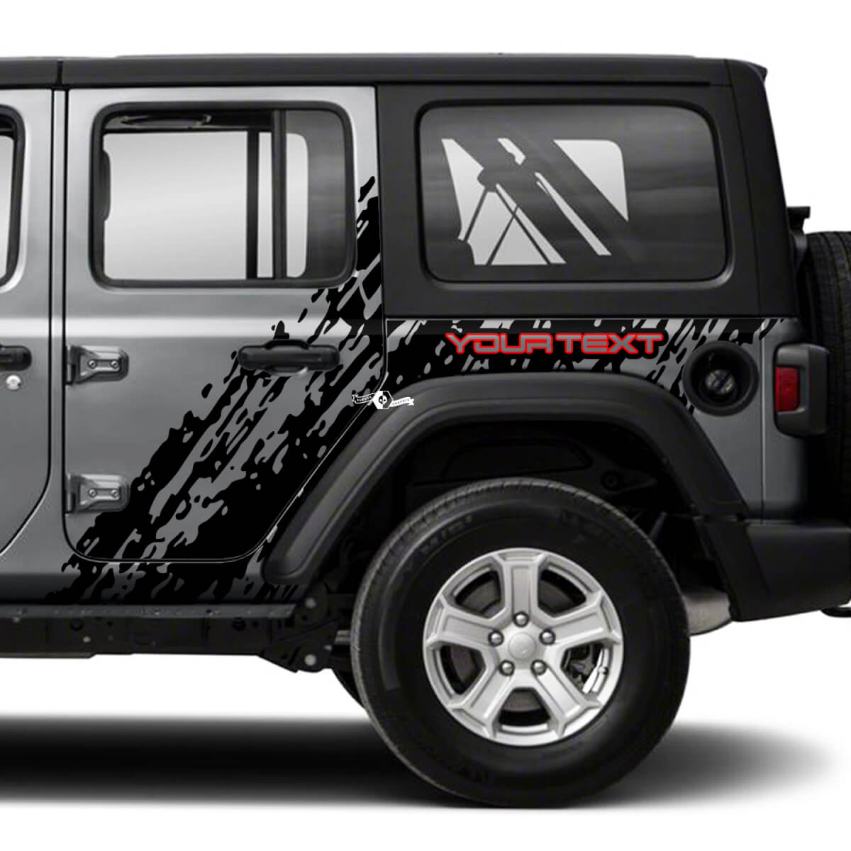 Porte-boues latéraux Splash Autocollant graphique décalque 2 couleurs pour Jeep Wrangler Unlimited JK 4 portes