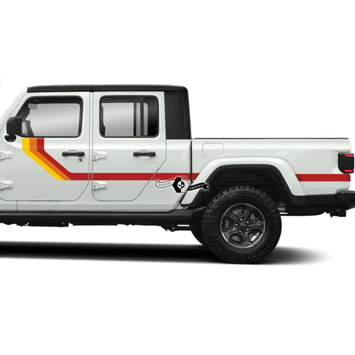 Paire Jeep Gladiator Rubicon rétro vintage Portes 4x4 Off-Road racing stripe kit sport Off Road 3 Couleurs

