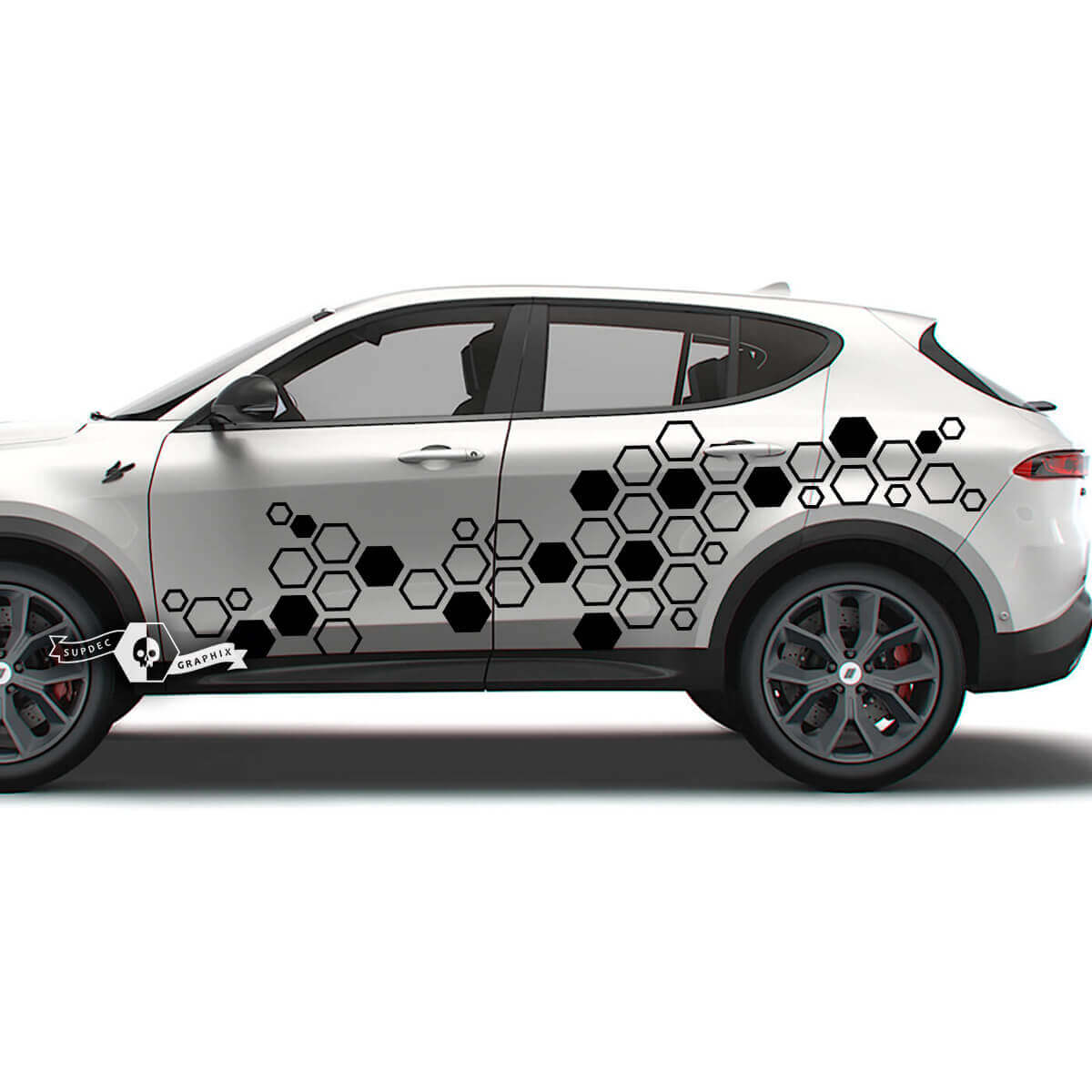 Paire Dodge Hornet portes bandes latérales Splash Wrap boue garde-boue nid d'abeille Logo vinyle autocollants autocollants
