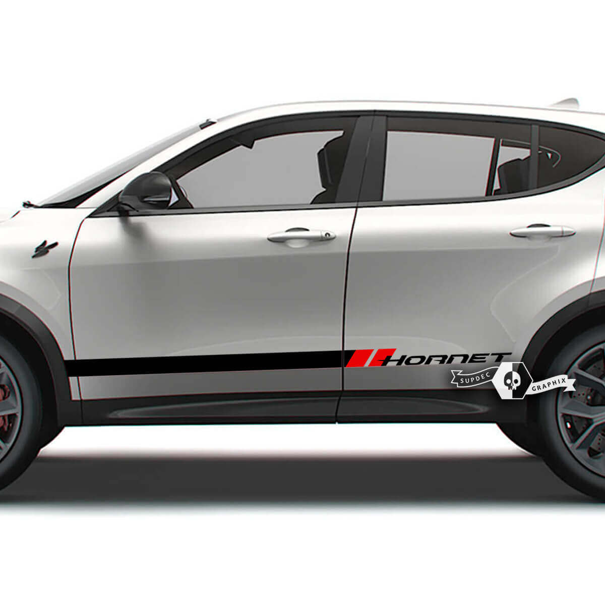 Paire Dodge Hornet Portes Bandes Latérales Panneau À Bascule Hornet Logo Vinyle Autocollants Autocollants 2 Couleurs
