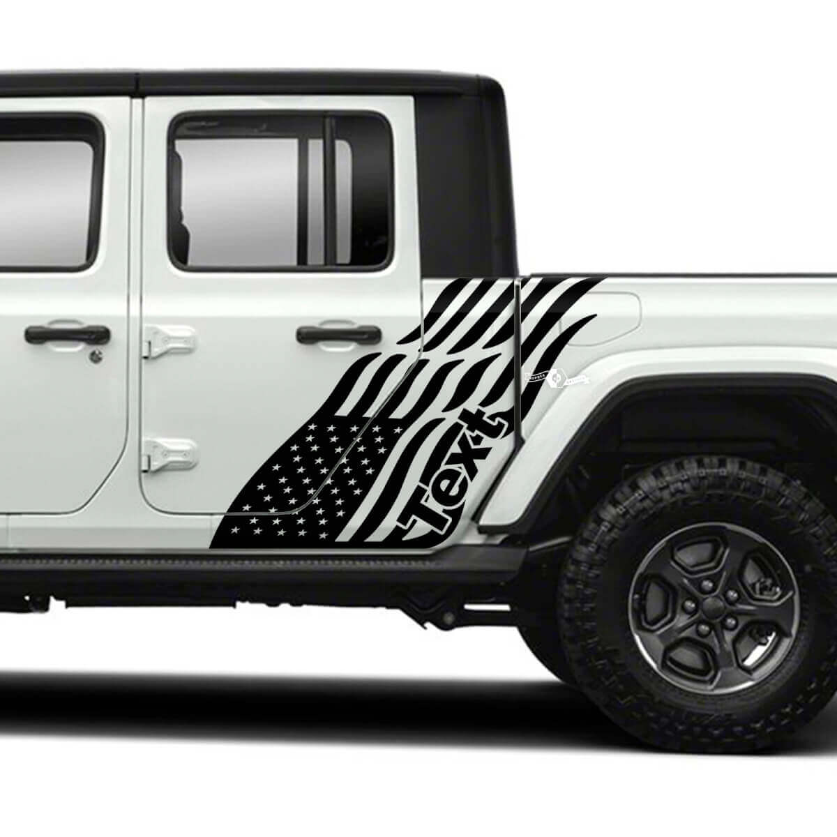 Paire d’autocollants Jeep Gladiator Side USA Flag Doors Stickers Vinyl Graphics Stripe
