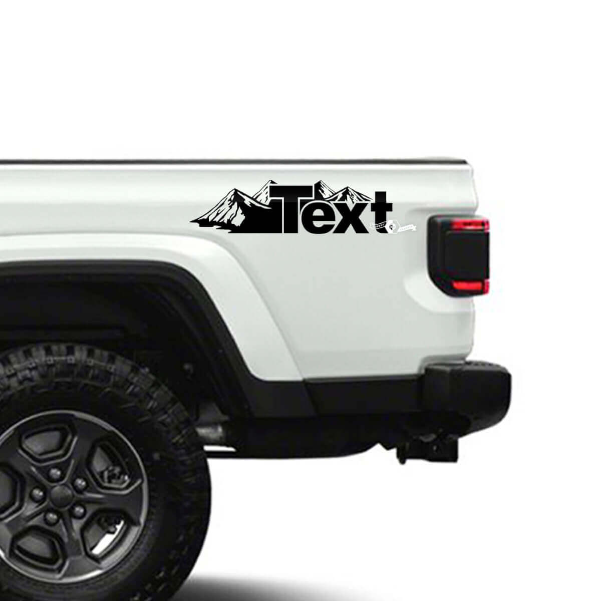 Autocollants vinyle latéraux style montagne personnalisés pour Jeep Gladiator
