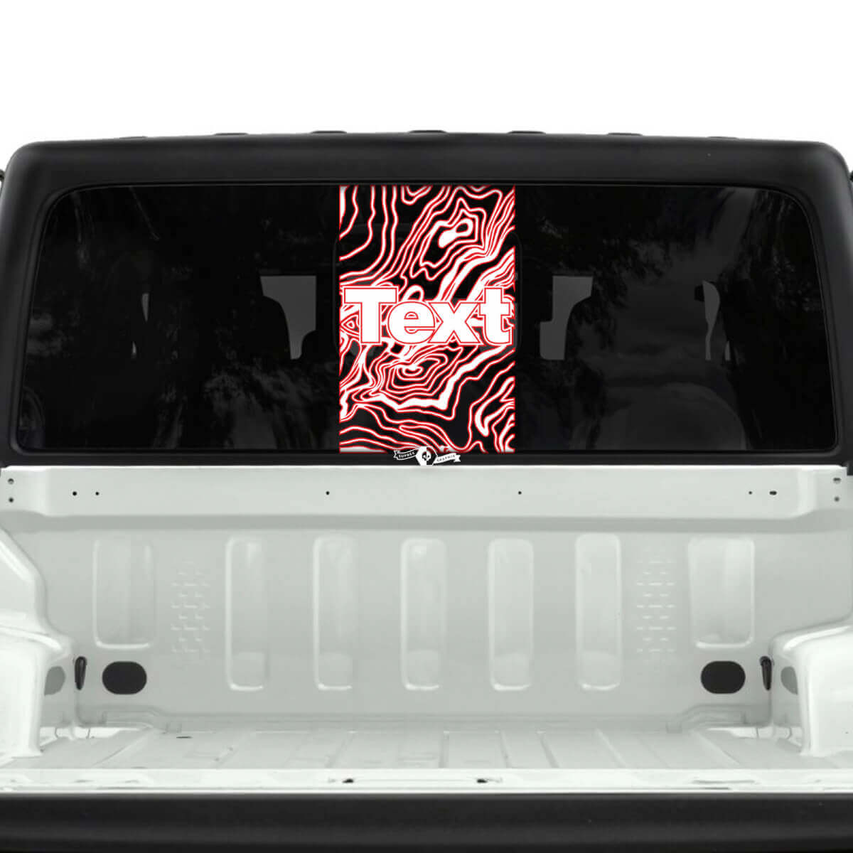 Jeep Gladiator fenêtre arrière USA carte topographique autocollants décalcomanies vinyle graphique bande 2 couleurs
