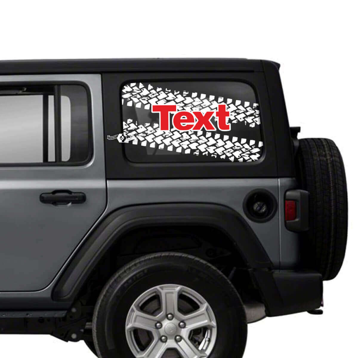 Autocollants vinyle pour lunette arrière avec double empreinte de pneu pour Jeep Wrangler Unlimited