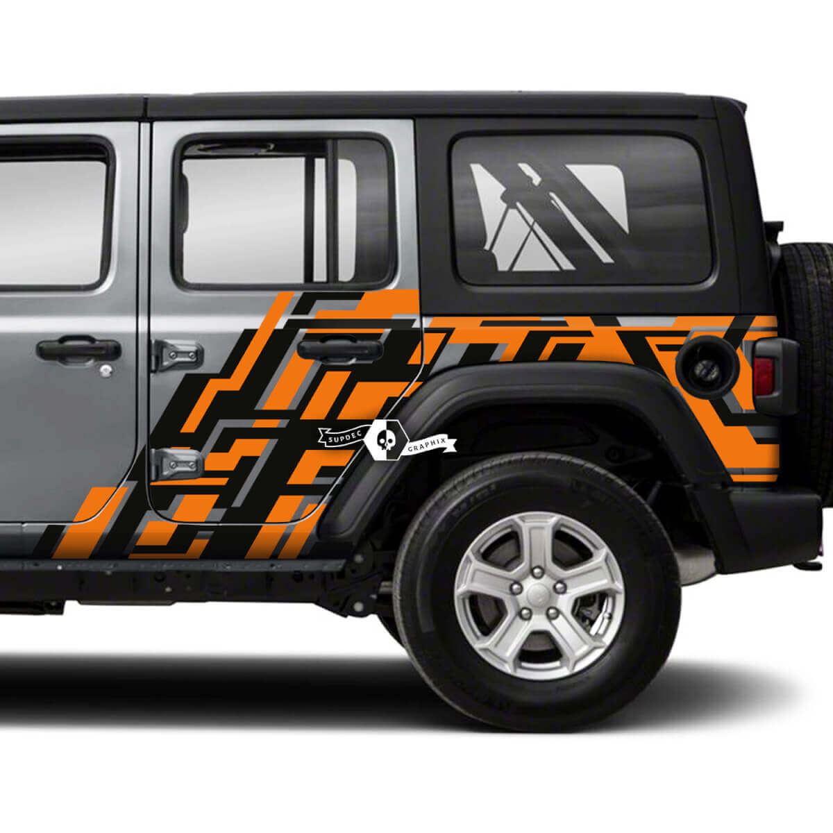 Paire de Jeep Wrangler Unlimited Side Doors Splash Geometry Autocollants Décalcomanies Vinyl Graphics Stripe
