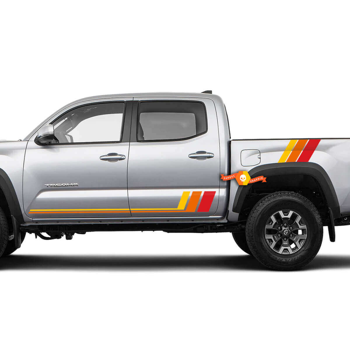 Autocollant vinyle bandes rétro pour portes et aile arrière Toyota Tacoma