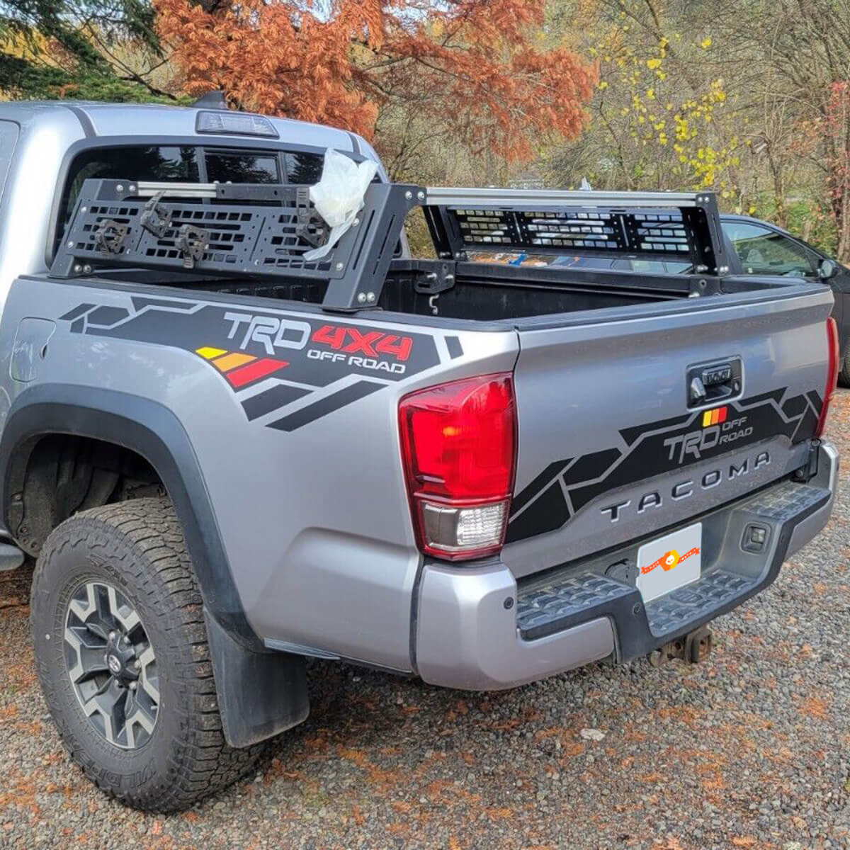 Kit d'autocollants pour hayon et côtés de lit couleurs vintage TRD 4x4 Off Road pour Toyota Tacoma autocollant TEQ Tacoma 16-24
