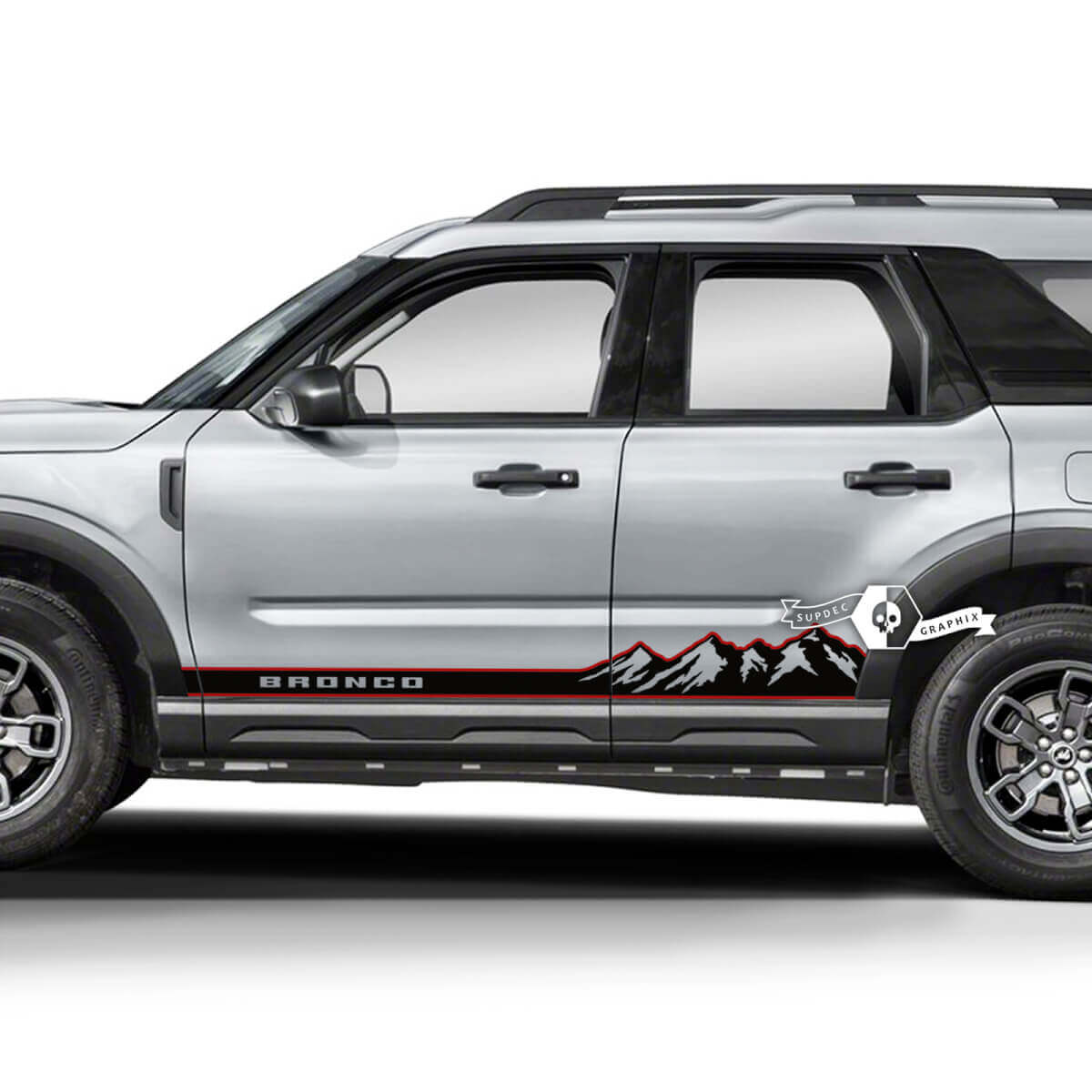 2x Musclecar horse Montagnes Forêt Portes Côté logo Garniture Autocollants Autocollants 2 Couleurs
