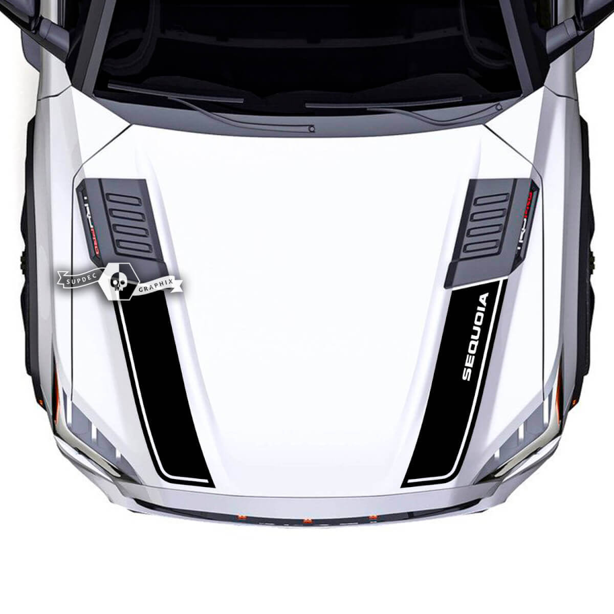 Toyota Sequoia Hood Trim Vinyl Stickers Decal s’adapte à Toyota Sequoia renversé
