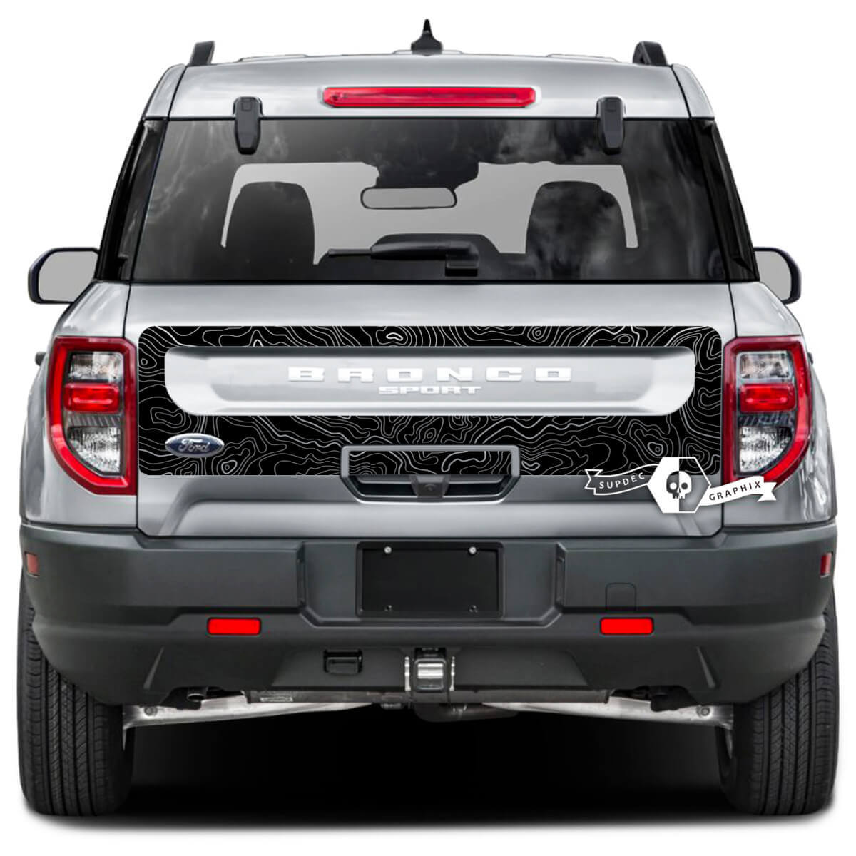 Musclecar horse Hayon Lit Carte Topographique Splash Wrap Autocollants Autocollants
