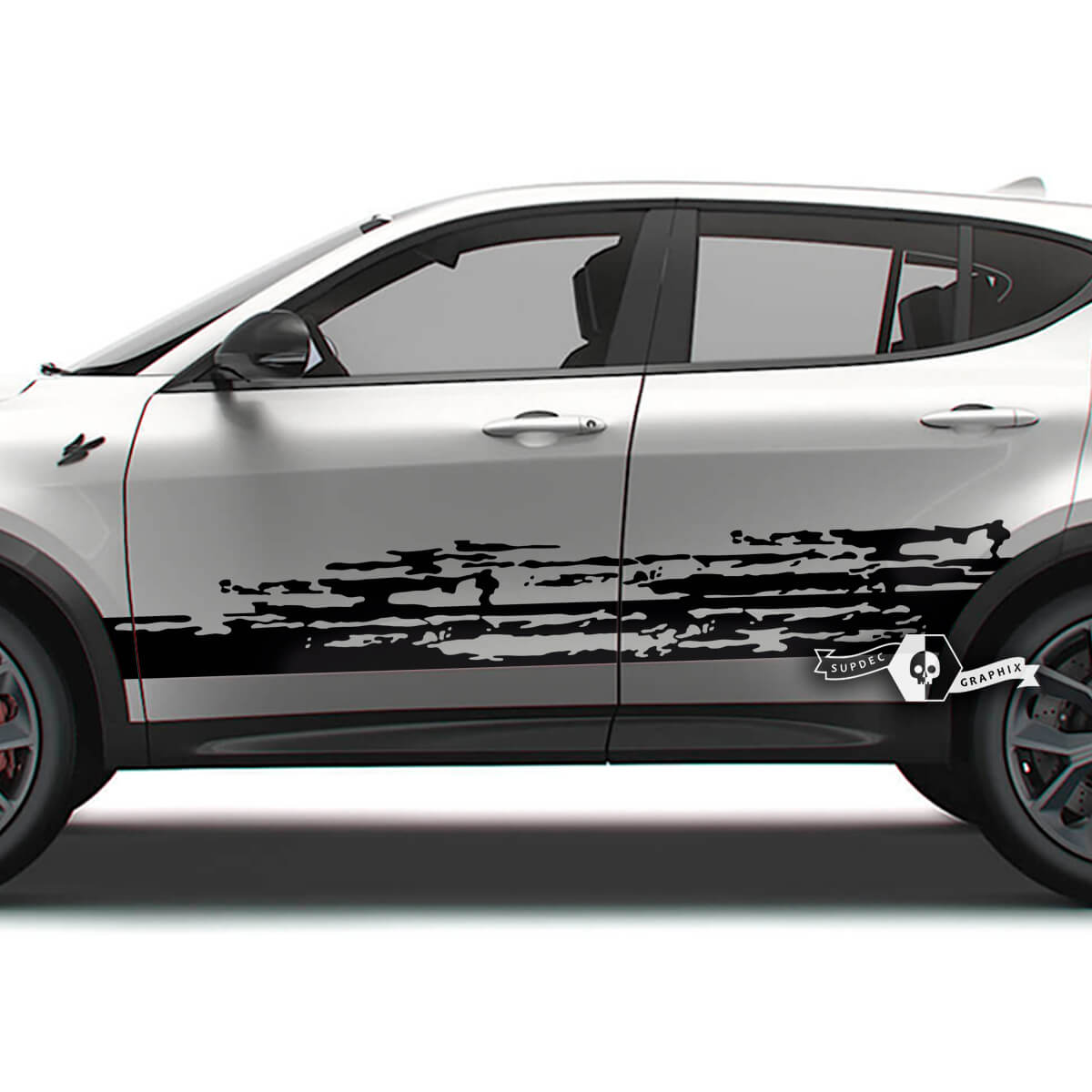 Paire Dodge Hornet Portes Bandes latérales Splash Wrap Mud Dazzle Peinture Détruite Vinyle Autocollants Autocollants
