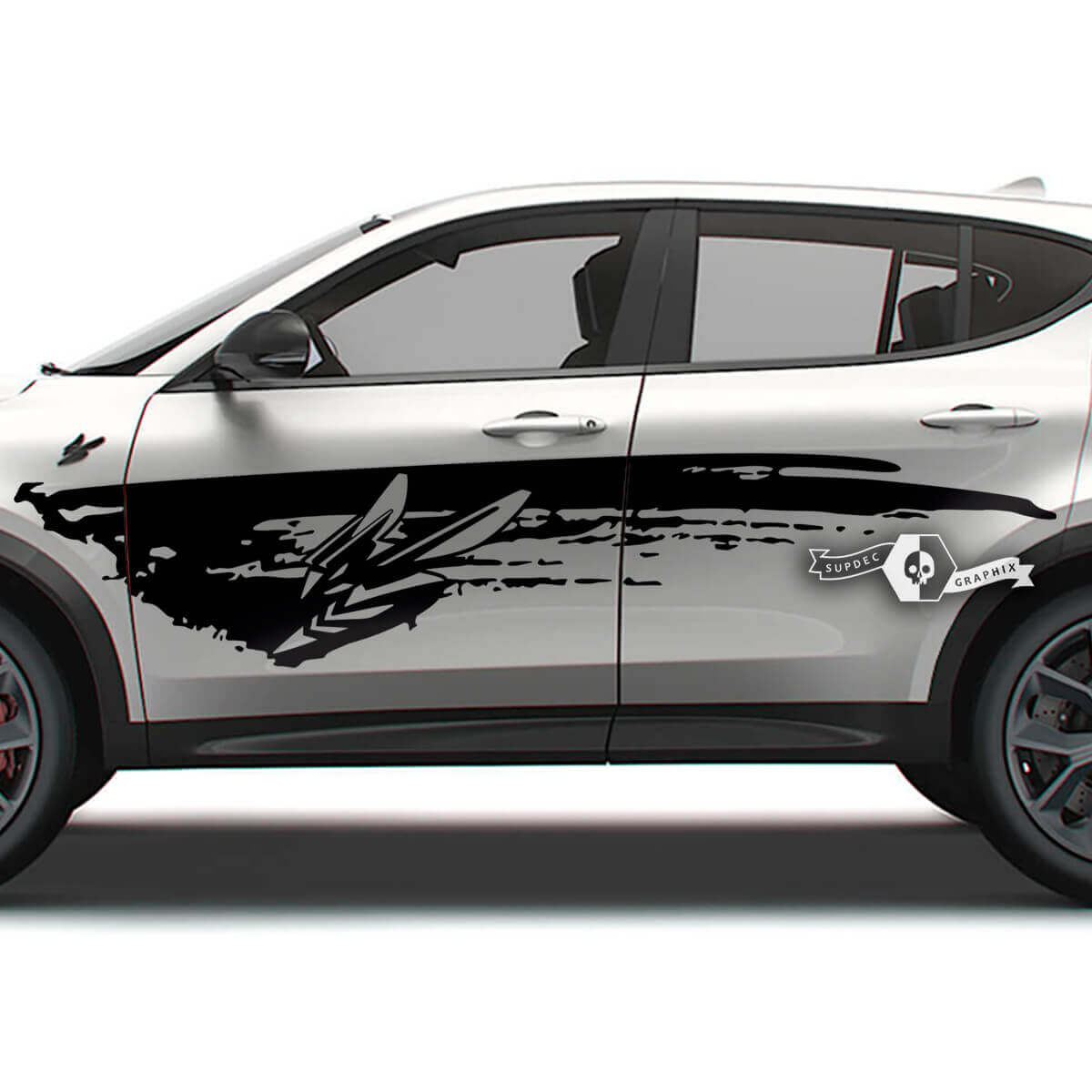 Paire Dodge Hornet Portes Bandes Latérales Wrap Boue Logo Dazzle Peinture Détruit Vinyle Autocollants Autocollants
