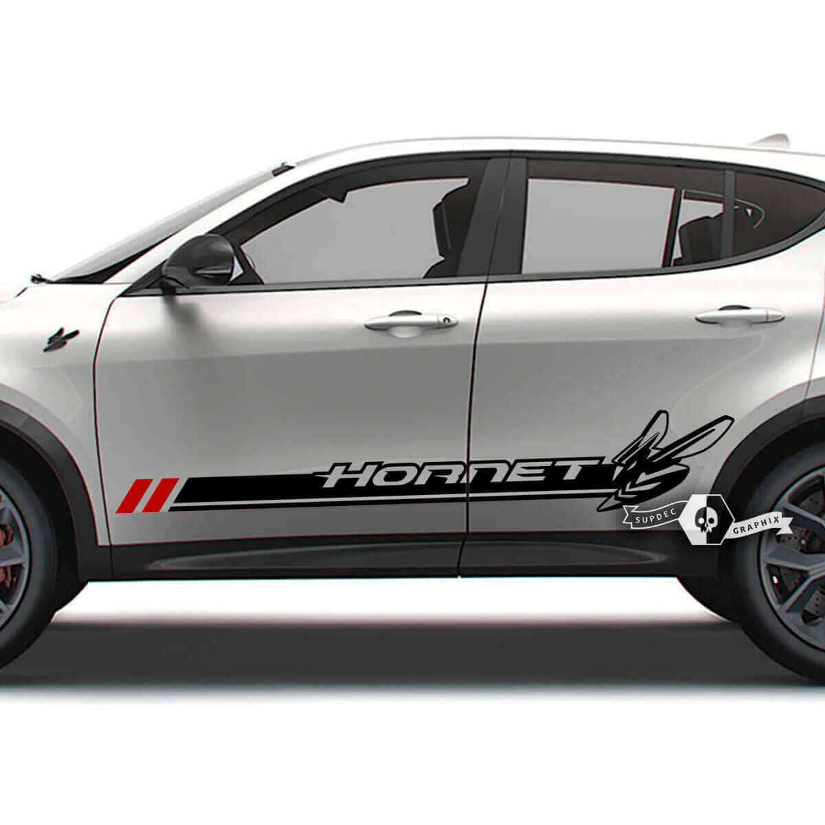 Kit d'autocollants vinyle logo bande latérale style Hornet pour Dodge Hornet