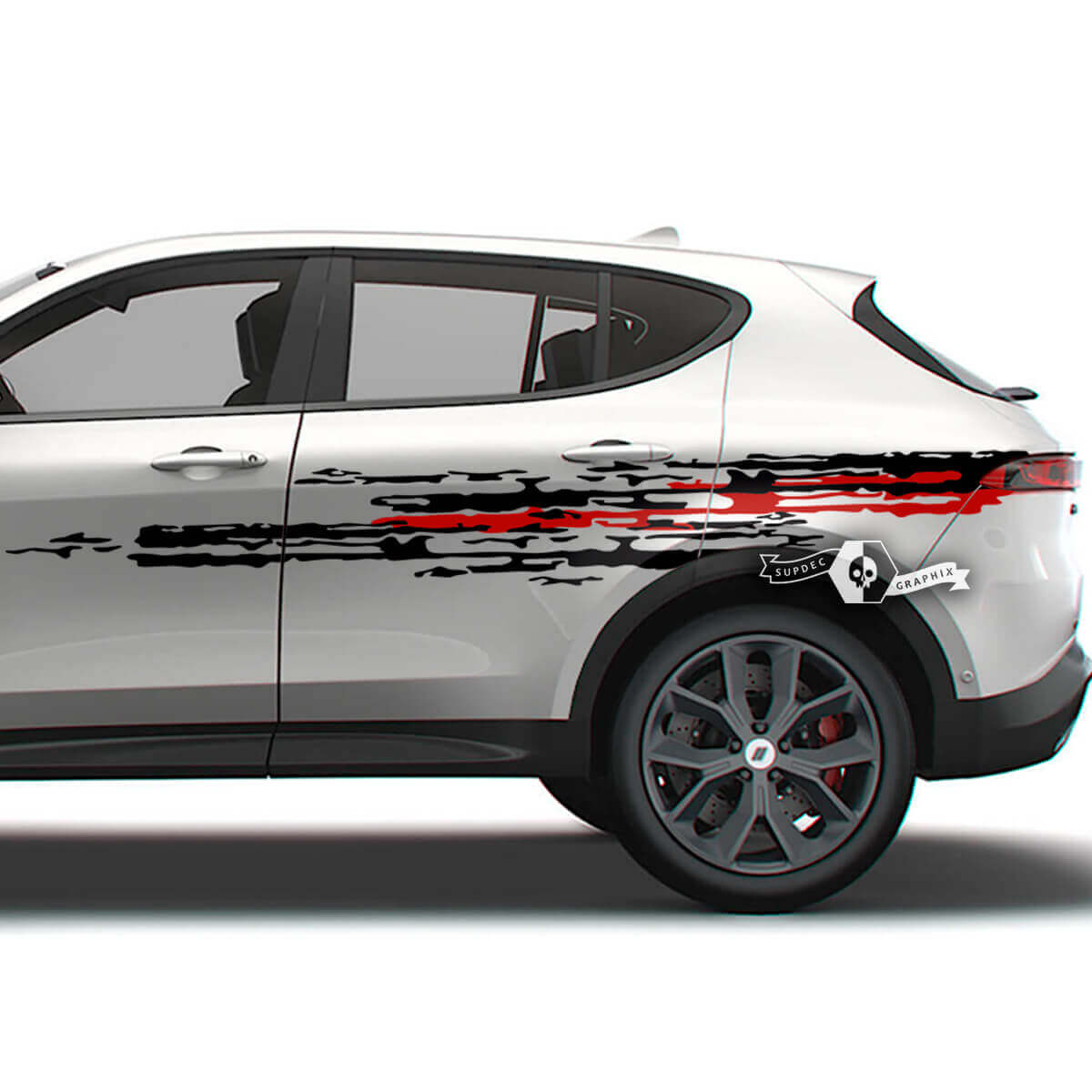 Paire Dodge Hornet Portes Rayures Latérales Splash Wrap Boue Dazzle Peinture Détruite Vinyle Autocollants Autocollants 2 Couleurs
