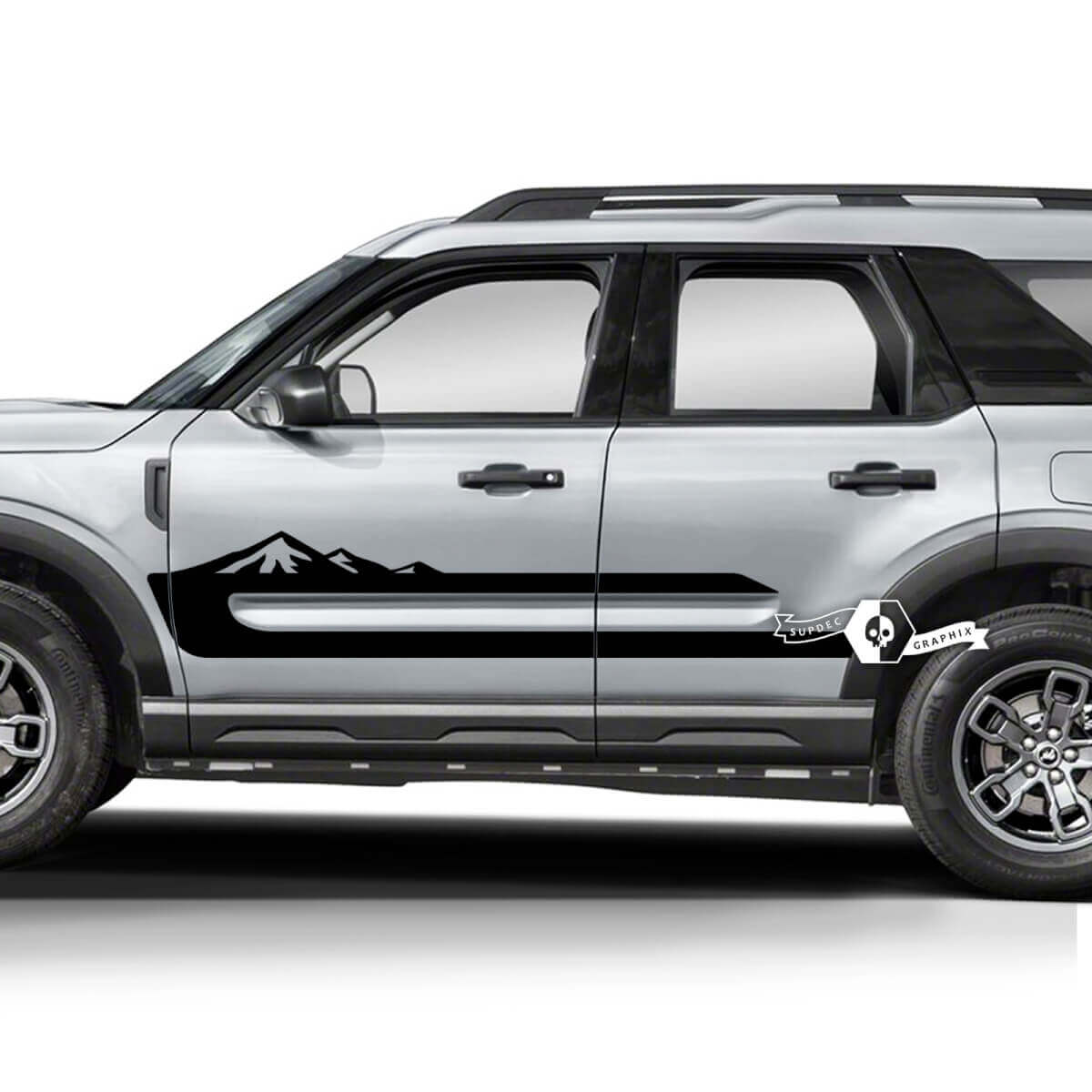 Paire d’autocollants de décalcomanies de montagnes latérales de portes Ford Bronco
