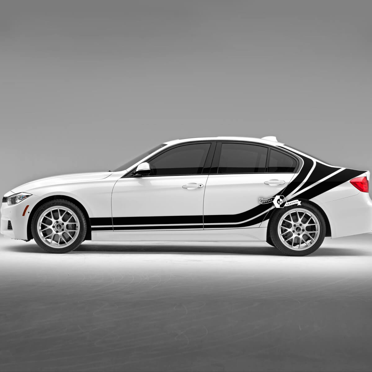 Paire BMW Hood Doors Rear Fender Side Stripes Rally Motorsport Geometry Lines Vinyl Decal Sticker F30 G20
