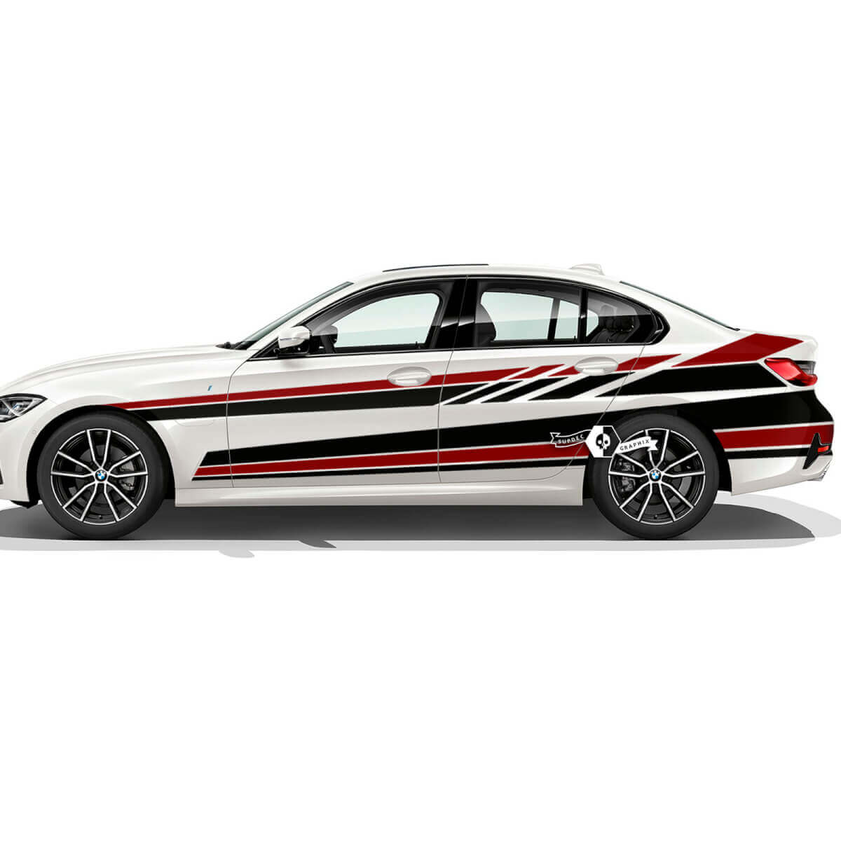 Paire BMW Hood Doors Side Wrap Rally Motorsport Trim Garde-boue arrière Vinyle Autocollant F30 G20 2 Couleurs
