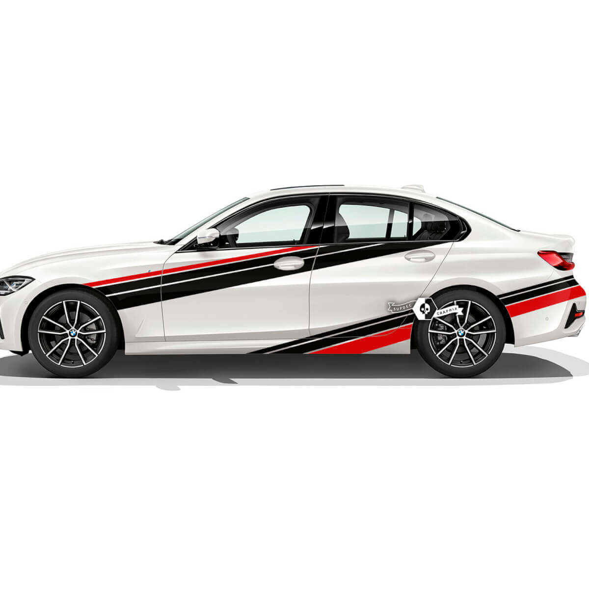 Paire BMW Hood Doors Side Rally Motorsport Garde-boue arrière Vinyle Autocollant F30 G20 2 Couleurs
