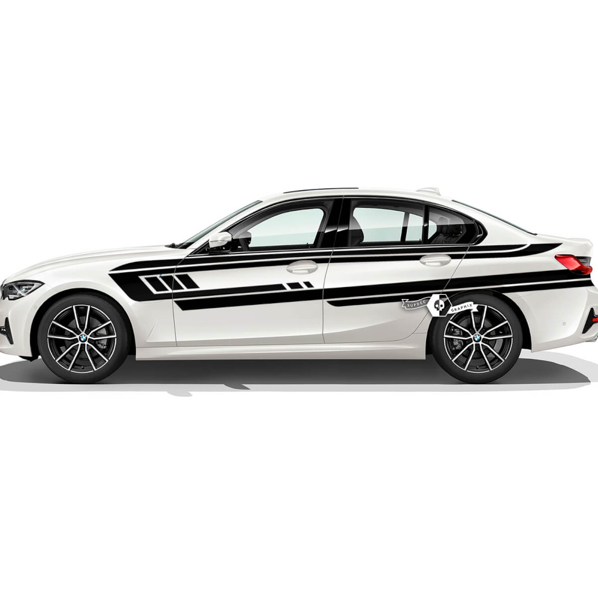 Paire BMW Hood Doors Bandes latérales Rally Motorsport Géométrie Vinyle Autocollant F30 G20

