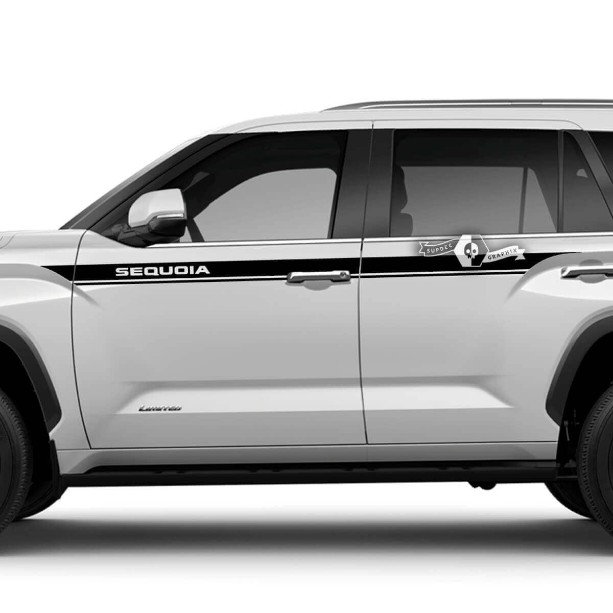 Paire d’autocollants en vinyle pour Toyota Sequoia Doors Up Stripe Logo Autocollants adaptés à Toyota Sequoia
