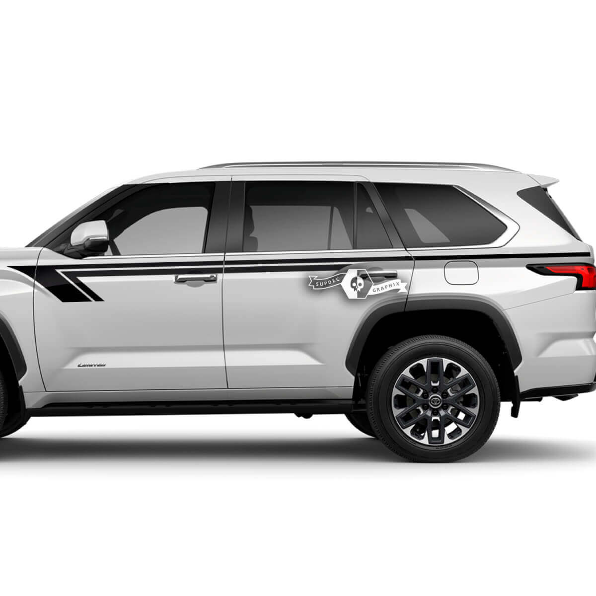 Paire d'autocollants en vinyle pour portes Toyota Sequoia, garniture de garde-boue arrière, autocollants adaptés à Toyota Sequoia
