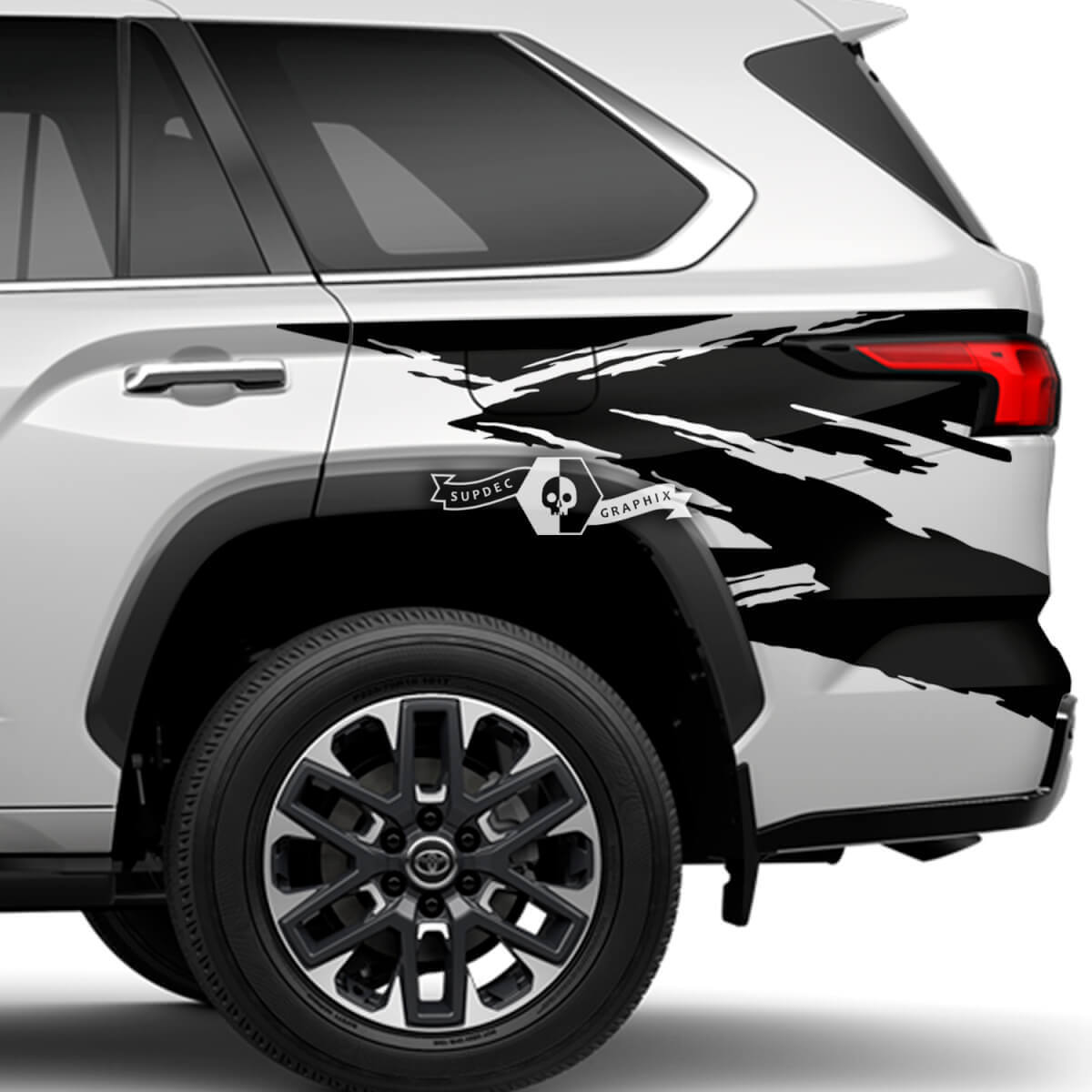 Paire Toyota Sequoia Garde-boue arrière Stripe Wrap Splash Dazzle Peinture Vinyle Autocollants Decal fit Toyota Sequoia
