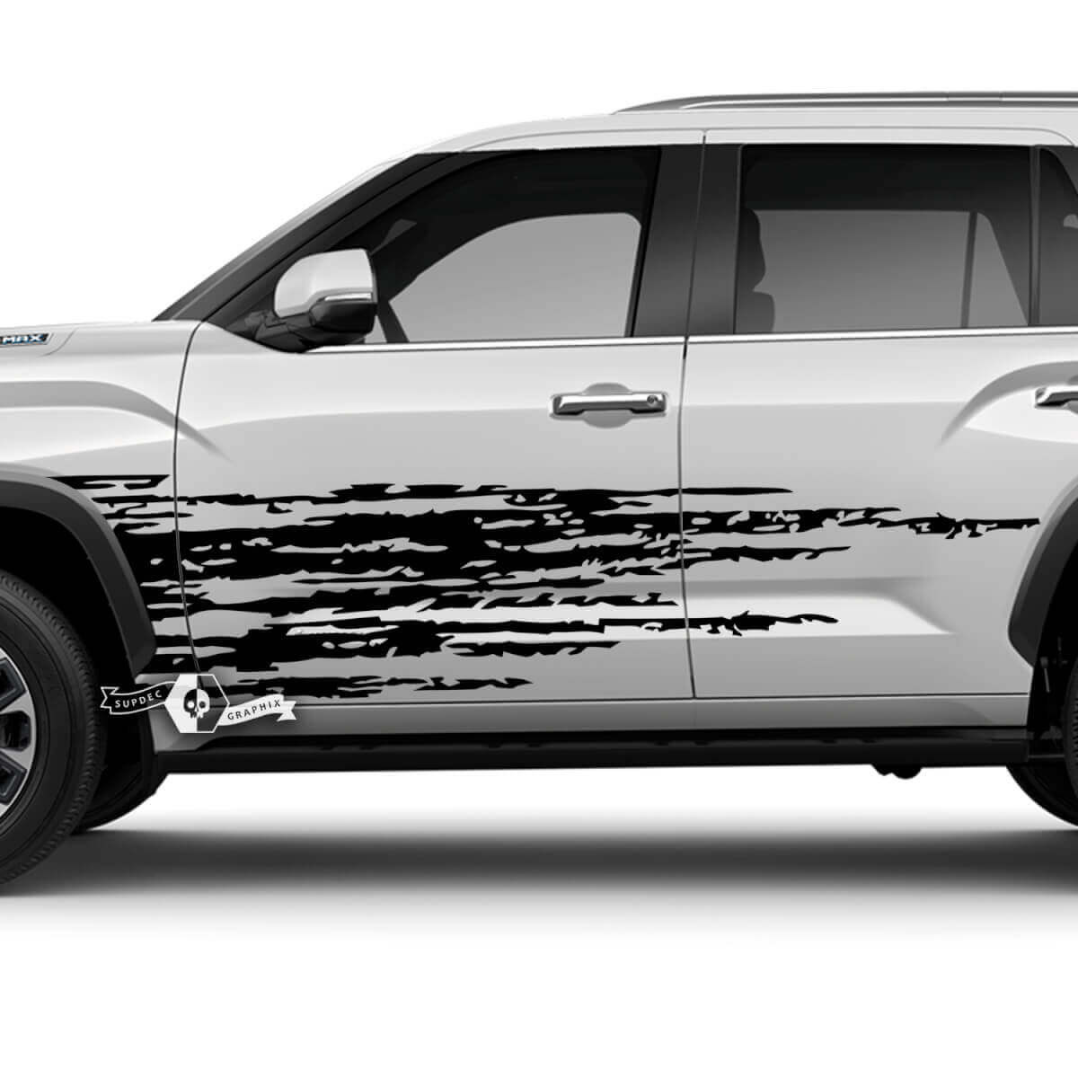 Paire d’autocollants en vinyle détruits par Toyota Sequoia, enveloppe de garde-boue avant et arrière, Splash Dazzle, autocollants adaptés à Toyota Sequoia
