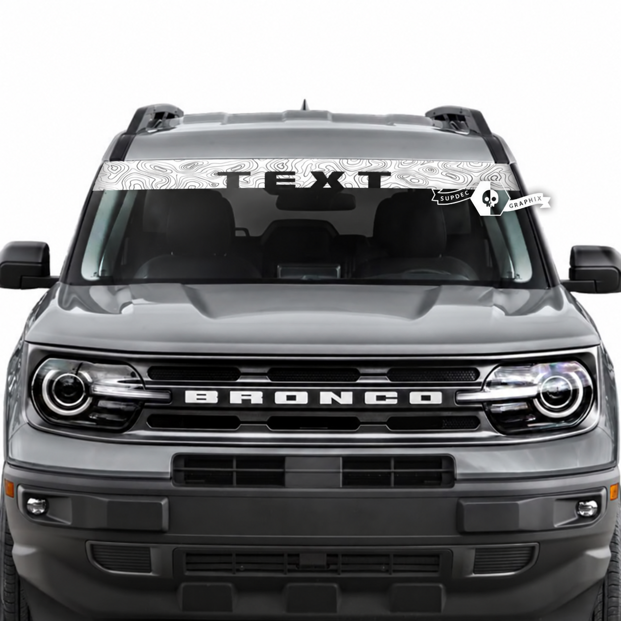 Autocollants de bandes logos carte topographique personnalisée pour pare-brise de muscle car cheval