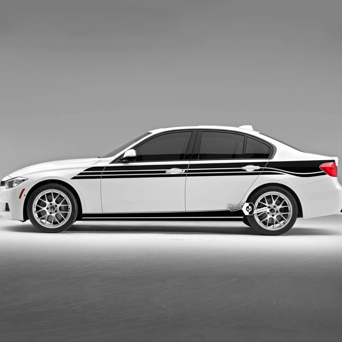 Paire de portes BMW aligne des rayures latérales Rally Motorsport Trim Vinyl Decal Sticker F30 G20
