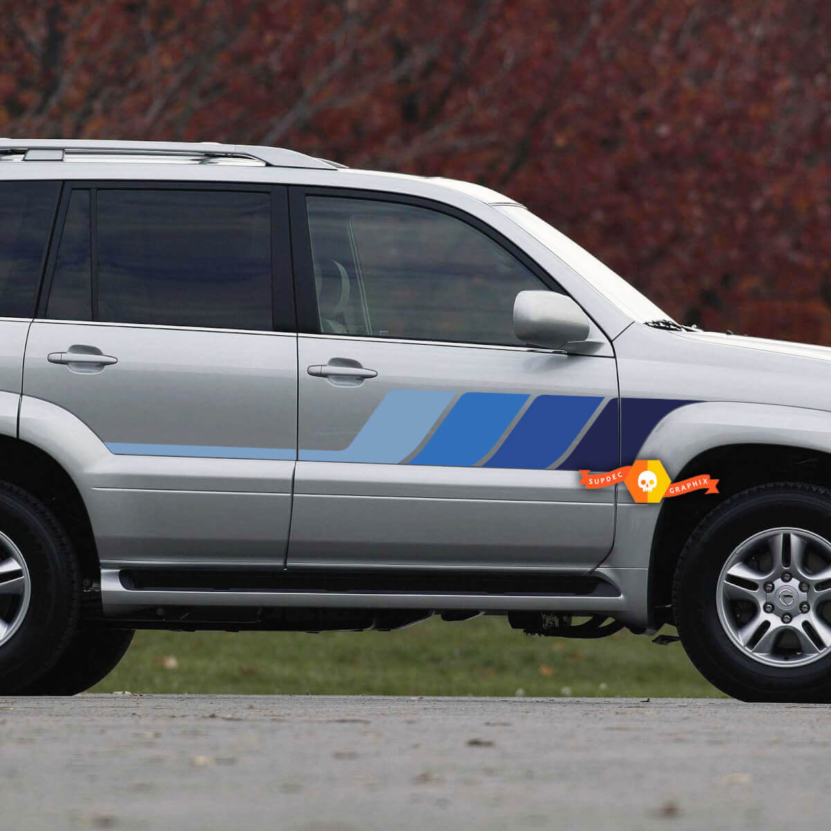 Kit de décalcomanie en vinyle de bandes latérales rétro pour Lexus GX470 ou Toyota Land Cruiser Prado