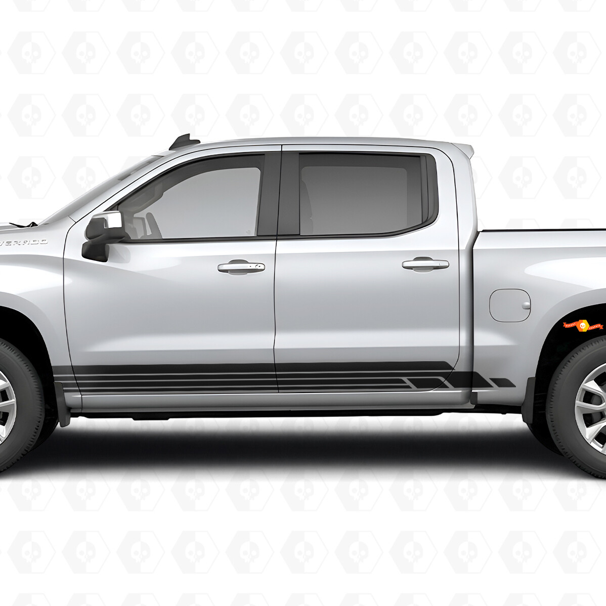 Bandes en vinyle superposées pour portières et bas de caisse Chevrolet Silverado 1500 T1XX 2019-2026