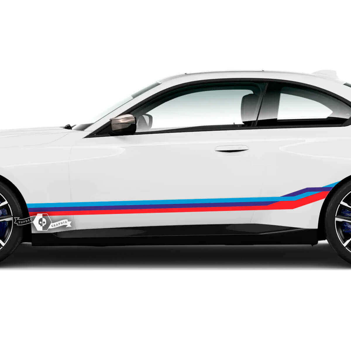 Kit d'autocollants vinyle bandes latérales style M pour BMW M2 M240 G42 F22 F87