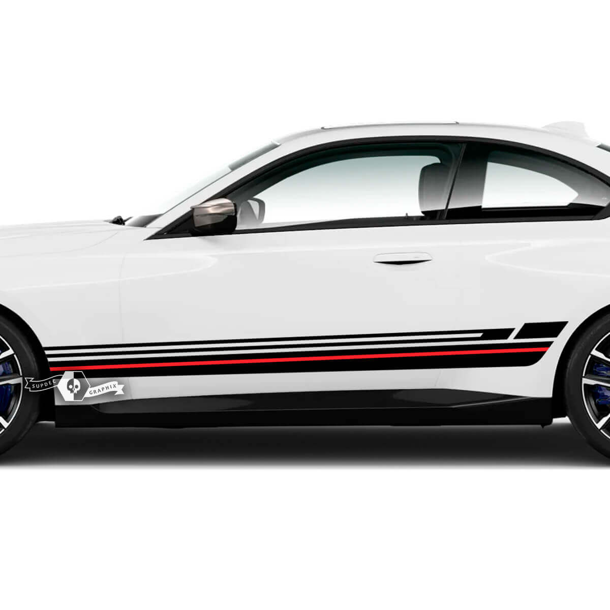 Paire BMW M2 M240 G42 F22 F87 M Performance panneau à bascule bandes latérales ligne portes bande M vinyle autocollant autocollant 2 couleurs
