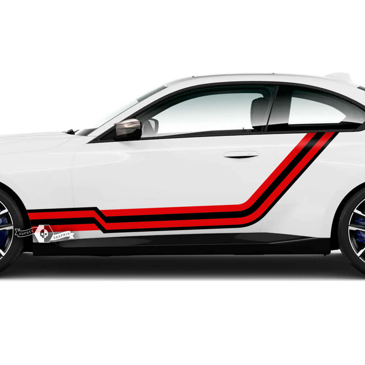 Paire BMW M2 M240 G42 F22 F87 M Performance panneau à bascule rayures portes garde-boue lignes latérales vinyle autocollant autocollant 2 couleurs
