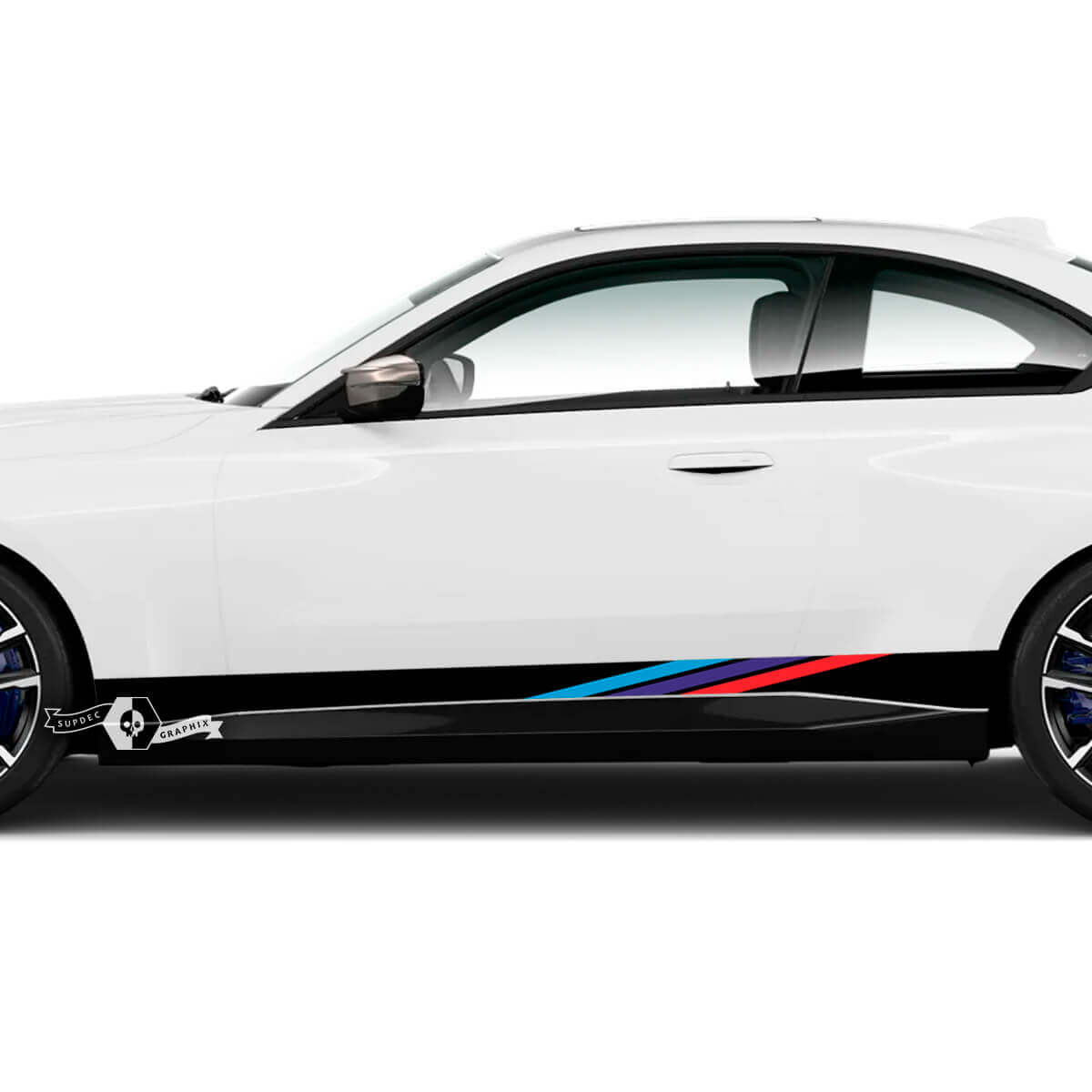 Paire BMW M2 M240 G42 F22 F87 M Performance Rocker Panel Bandes latérales Portes Stripe Vinyl Decal Sticker
