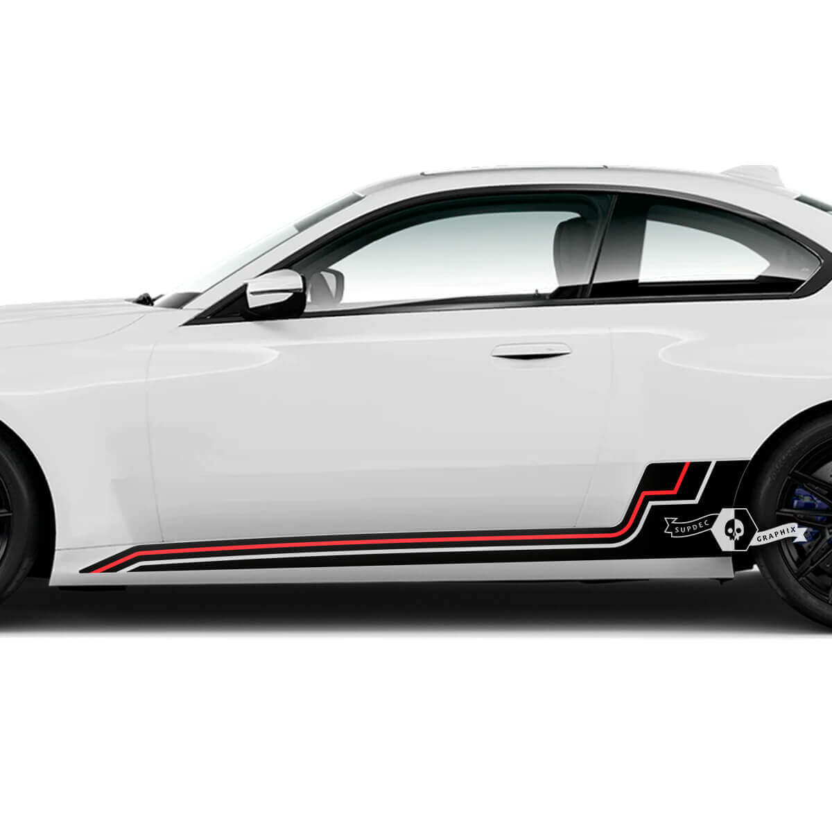Paire BMW M2 M240 G42 F22 F87 M Performance panneau à bascule bandes latérales ligne d'ascension portes bande M vinyle autocollant autocollant 2 couleurs
