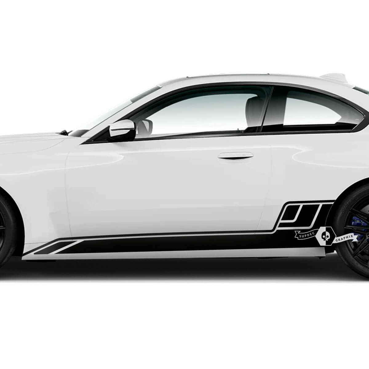 Paire BMW M2 M240 G42 F22 F87 M Performance Rocker Panel Side Stripe Portes Stripe Vinyl Decal Sticker
