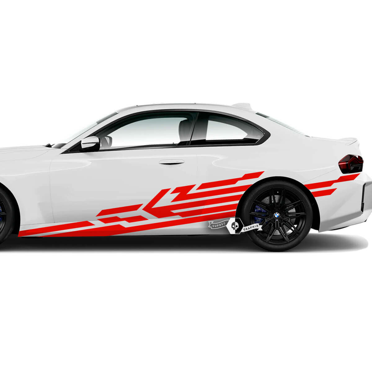 Paire BMW M2 M240 G42 F22 F87 M Performance Wrap Splash Side Fender Portes Lignes Lit Vinyle Autocollant Autocollant
