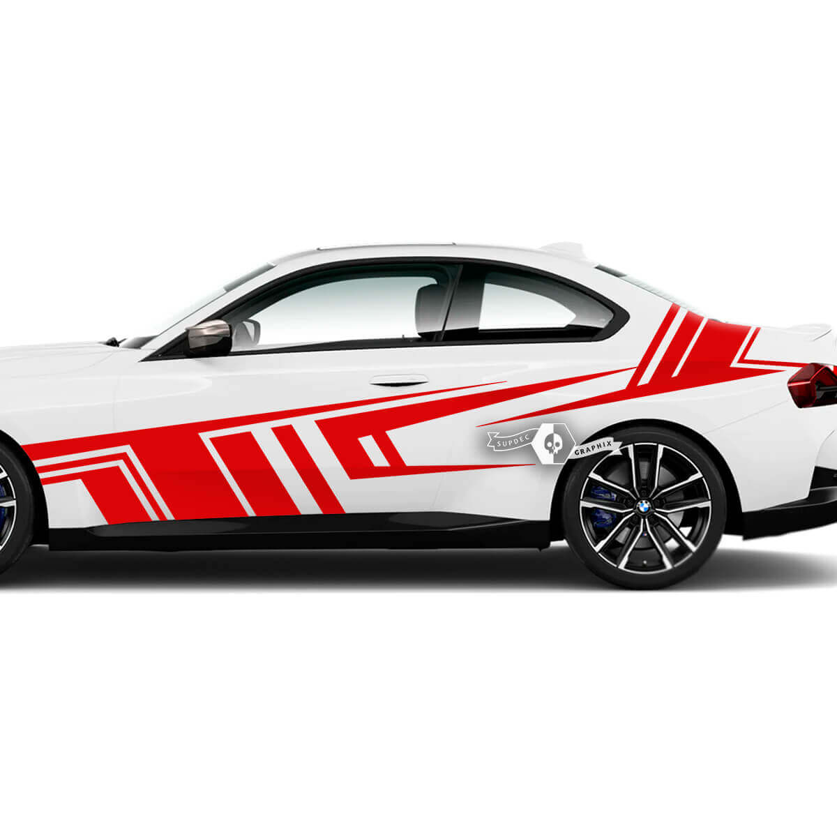 Paire BMW M2 M240 G42 F22 F87 M Performance Wrap Splash Side Fender Portes Lignes Géométrie Vinyle Autocollant Autocollant
