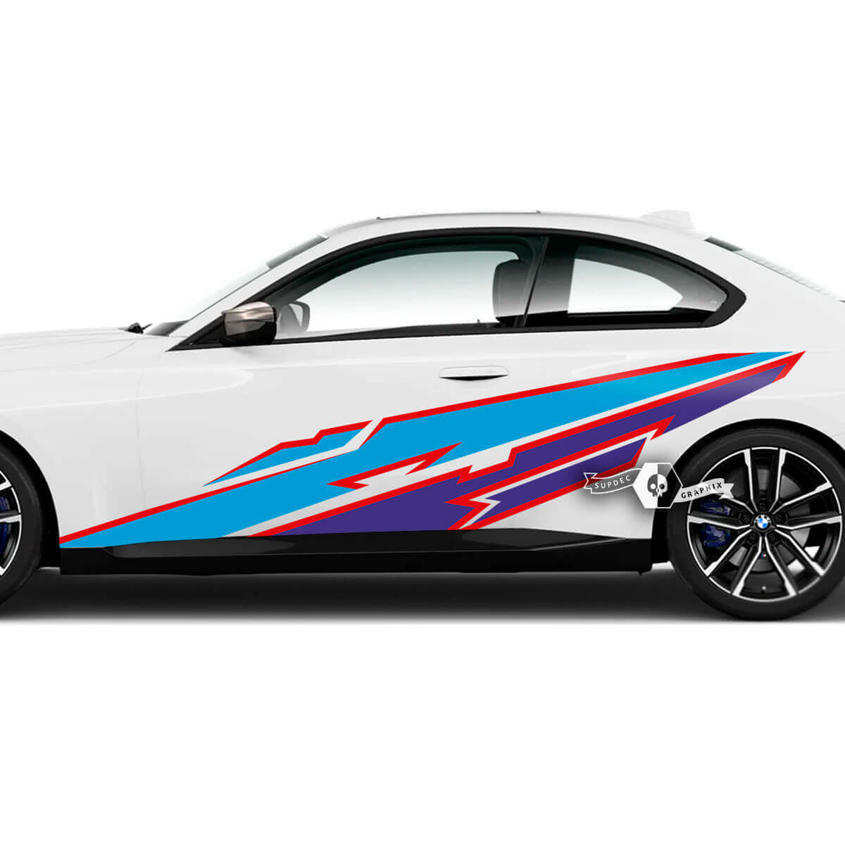 Paire BMW M2 M240 G42 F22 F87 M Performance Wrap Splash côté garde-boue portes lignes garniture vinyle autocollant autocollant 3 couleurs
