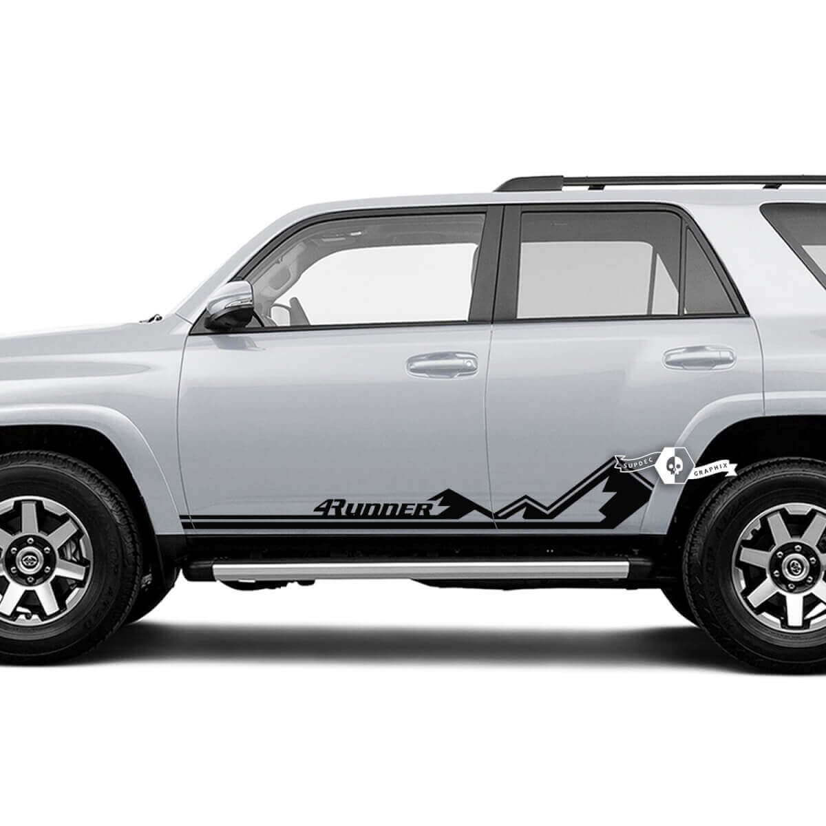 Autocollant en vinyle à rayures style montagnes de marque pour porte latérale Toyota 4Runner