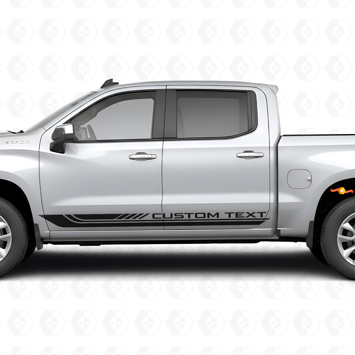 Cadres de texte personnalisés Bandes adhésives pour portes et bas de caisse Chevrolet Silverado 1500 T1XX 2019-2026