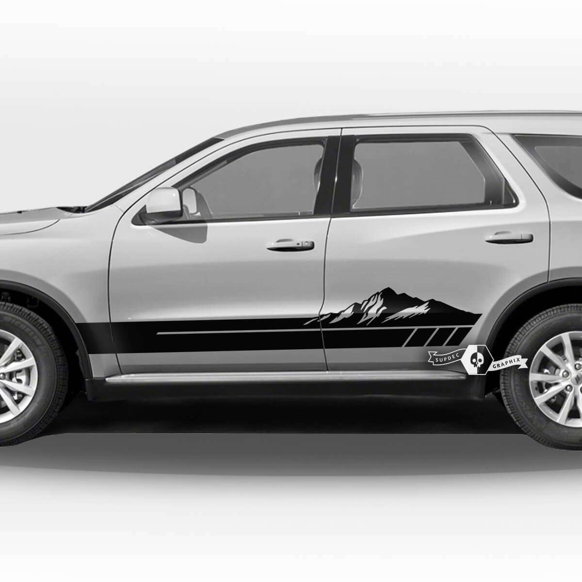 Paire Dodge Durango Portes latérales Rocker Panel Montagnes Rayures