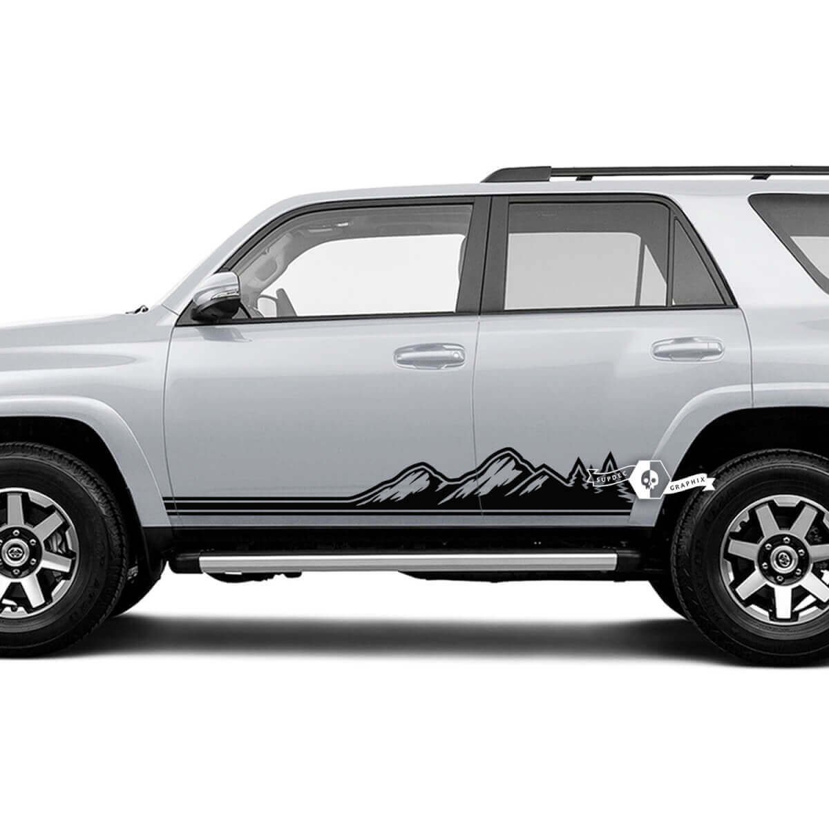 Autocollants en vinyle bandes latérales style montagnes pour Toyota 4Runner TRD